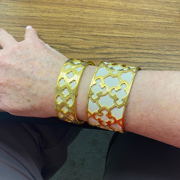 Brighton Gold and White Filigree Metal Cuffs (Set of 2) - Picture 5 of 8